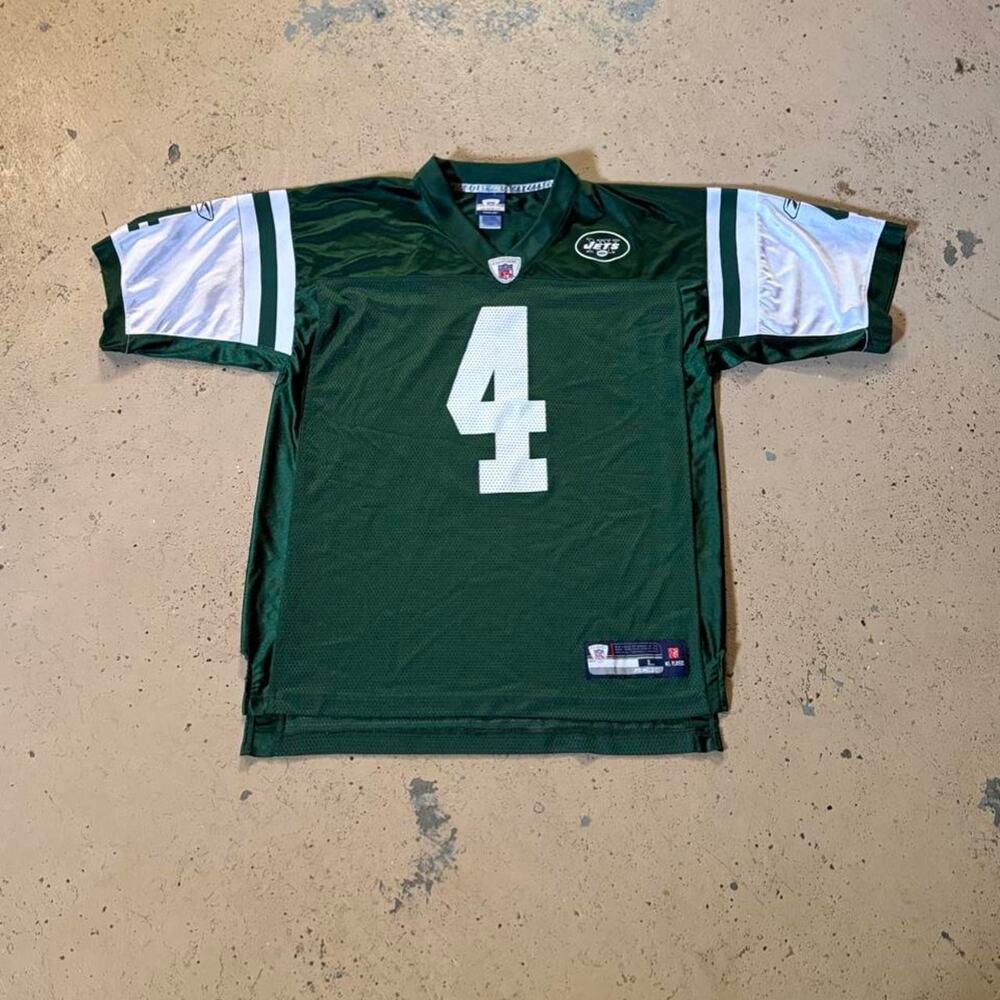 Vintage Reebok 2000s New York jets Brett Favre green home jersey